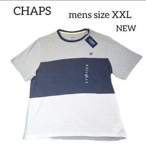 CHAPS SHORT SLEEVES T SHIRT MENS SIZE XXL  GREY,BLUE,WHITE COLORS, NEW WITH TAGS